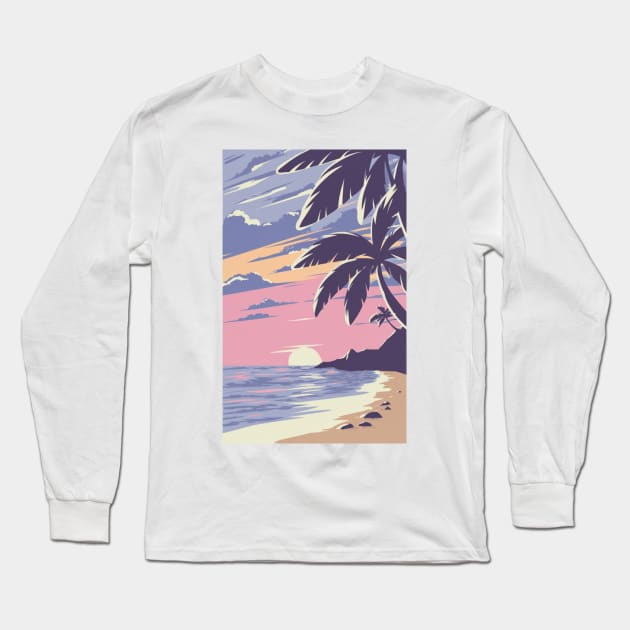 Sunset at the beach Long Sleeve T-Shirt by Gate4Media